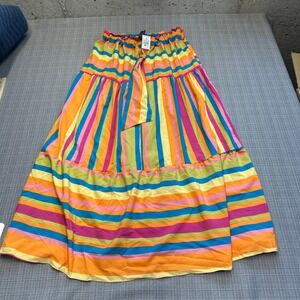 New Ashley Steward Statement Stripe Maxi Skirt 10 / 12 Dopamine Festival Bold